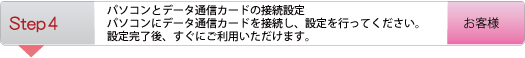 Step4 データ通信機器および登録情報の到着